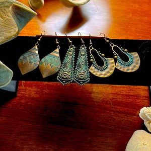 Brand New - Boutique- 3 Pair of Turquoise Color Earrings. Brand New!